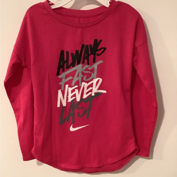 Nike Long Sleeves Girls Top Size 6 Raspberry Color - Picture 1 of 4